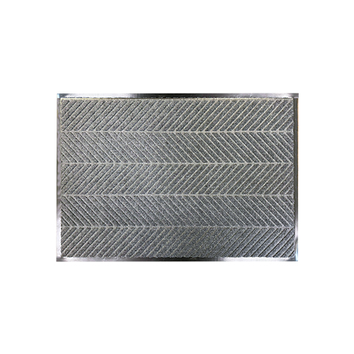 FELPUDO POLYESTER MAT PATRON RUEDA 60x90cm GRIS 25 001 IC04 123116 X
