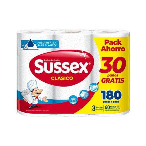 SUSSEX CLASICO 60P PACK AHORRO x3u.