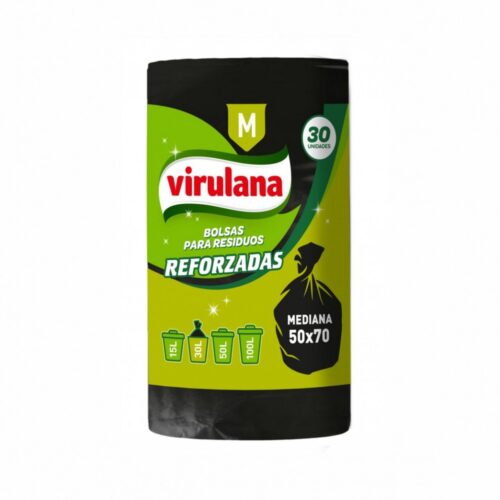 VIRULANA BOLSA CIERRE FACIL M 30L 20u