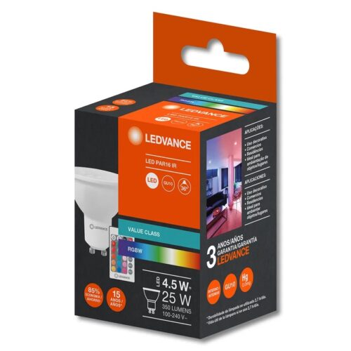 OSRAM LED DICROICA GU10 4.5w C/REMOTO