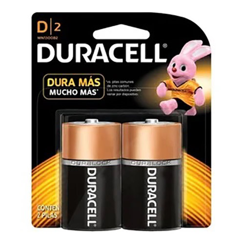 DURACEL PILA D GRANDE TIRA x2u.